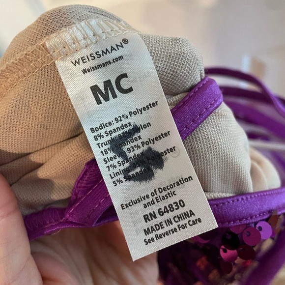 Weissman Purple and Cream Sequin Outfit size MC see picture for measurements - Picture 8 of 9